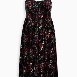 Torrid Midi Velvet Skater Dress
